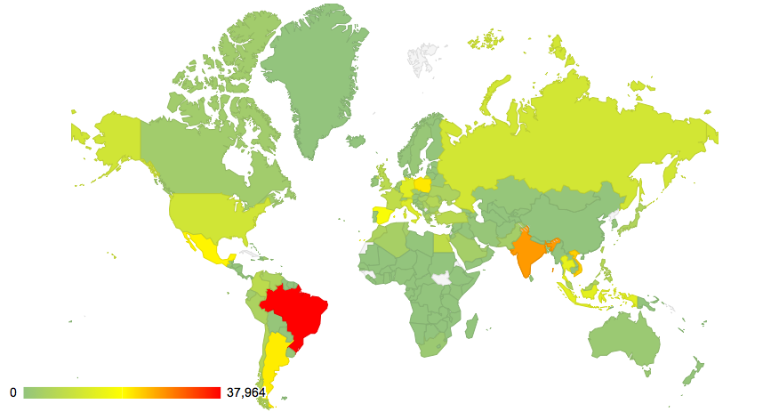Global spread of the Mevade botnet